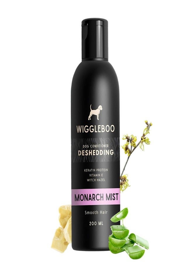 WiggleBoo Dog Conditioner | Bathing & Grooming | Deep Hydration with Aloe Vera, Shea Butter, Coconut & Jojoba Oils | Deshedding | Detangles, Softens & Reduces Shedding (Monarch Mist, 200ml) - Image 1